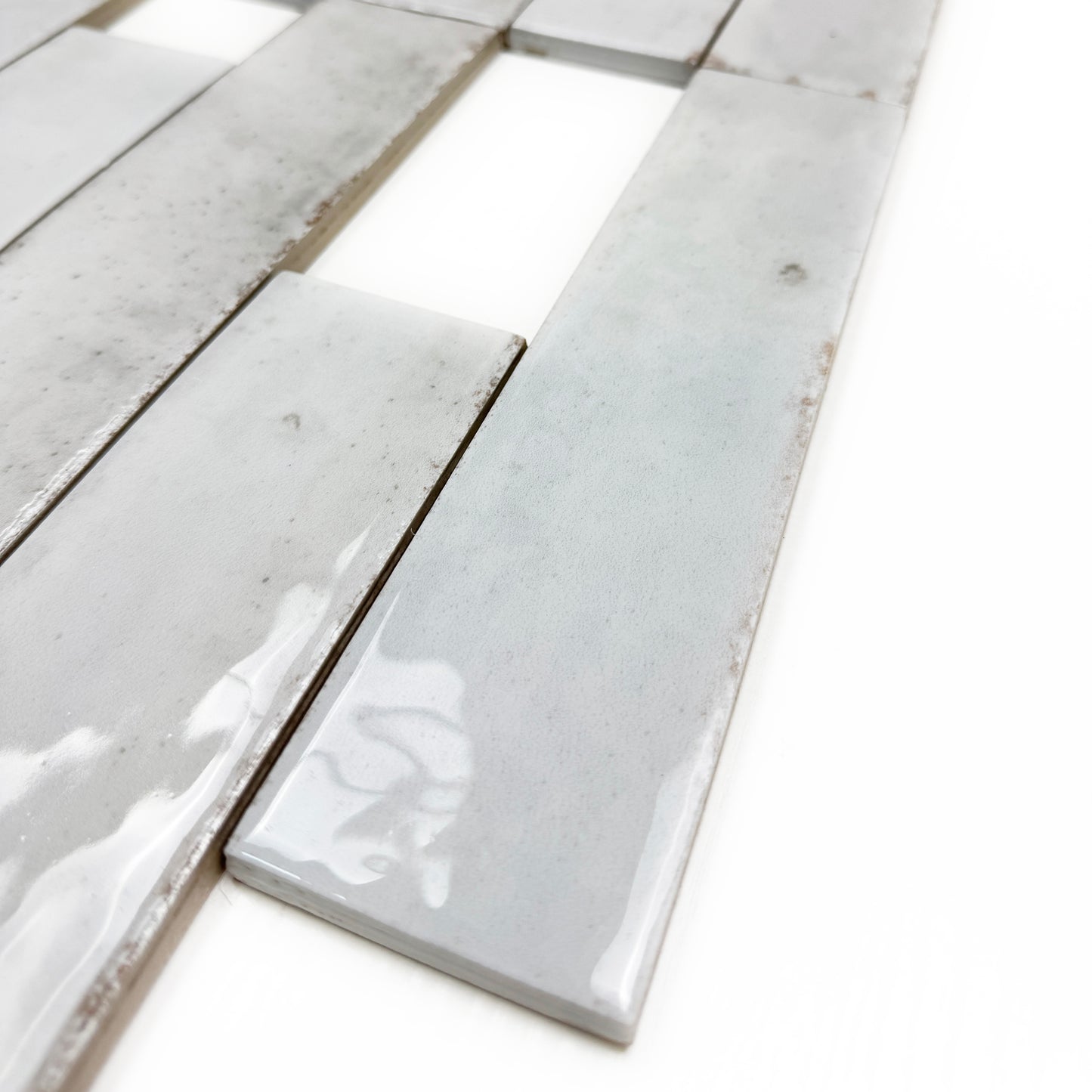 Himalayan Serenity Series Snow White Glossy Porcelain Artisanal Tile