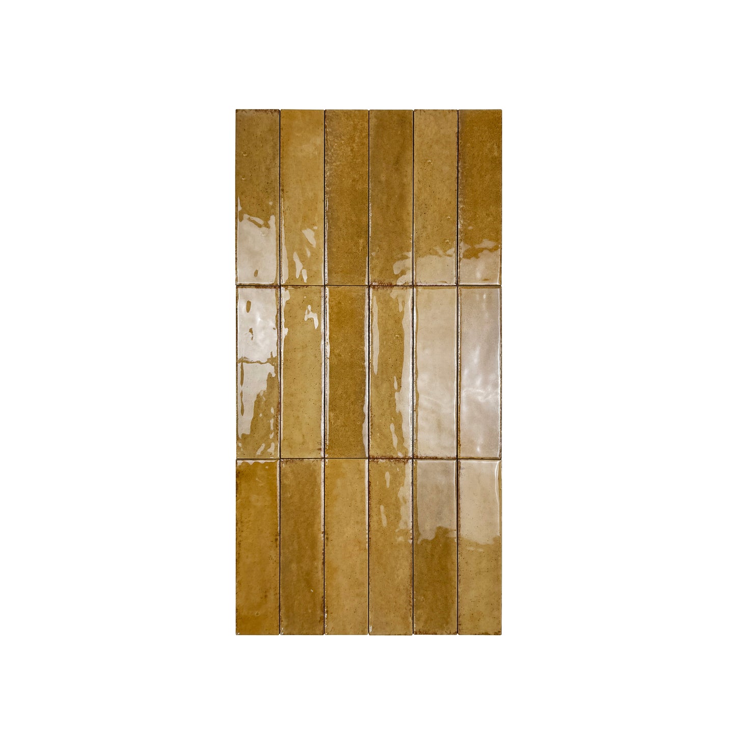 Himalayan Serenity Series Army Green Glossy Porcelain Artisanal Tile