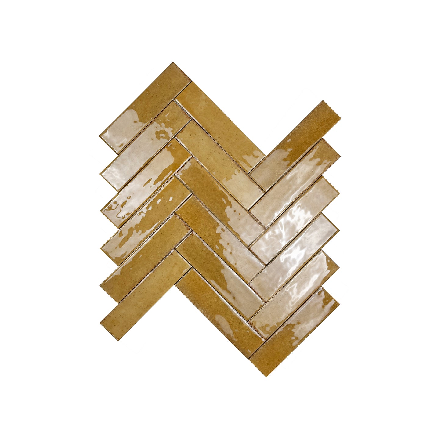 Himalayan Serenity Series Army Green Glossy Porcelain Artisanal Tile
