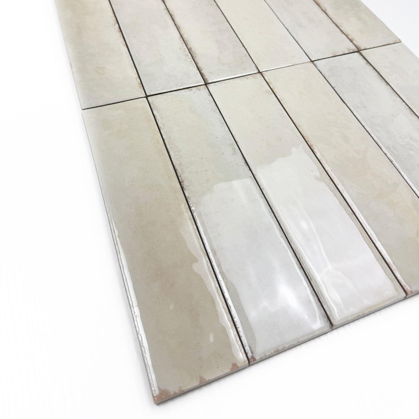 Himalayan Serenity Series Light Beige Glossy Porcelain Artisanal Tile
