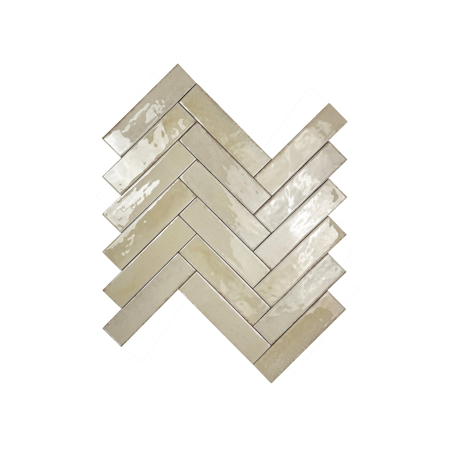 Himalayan Serenity Series Light Beige Glossy Porcelain Artisanal Tile