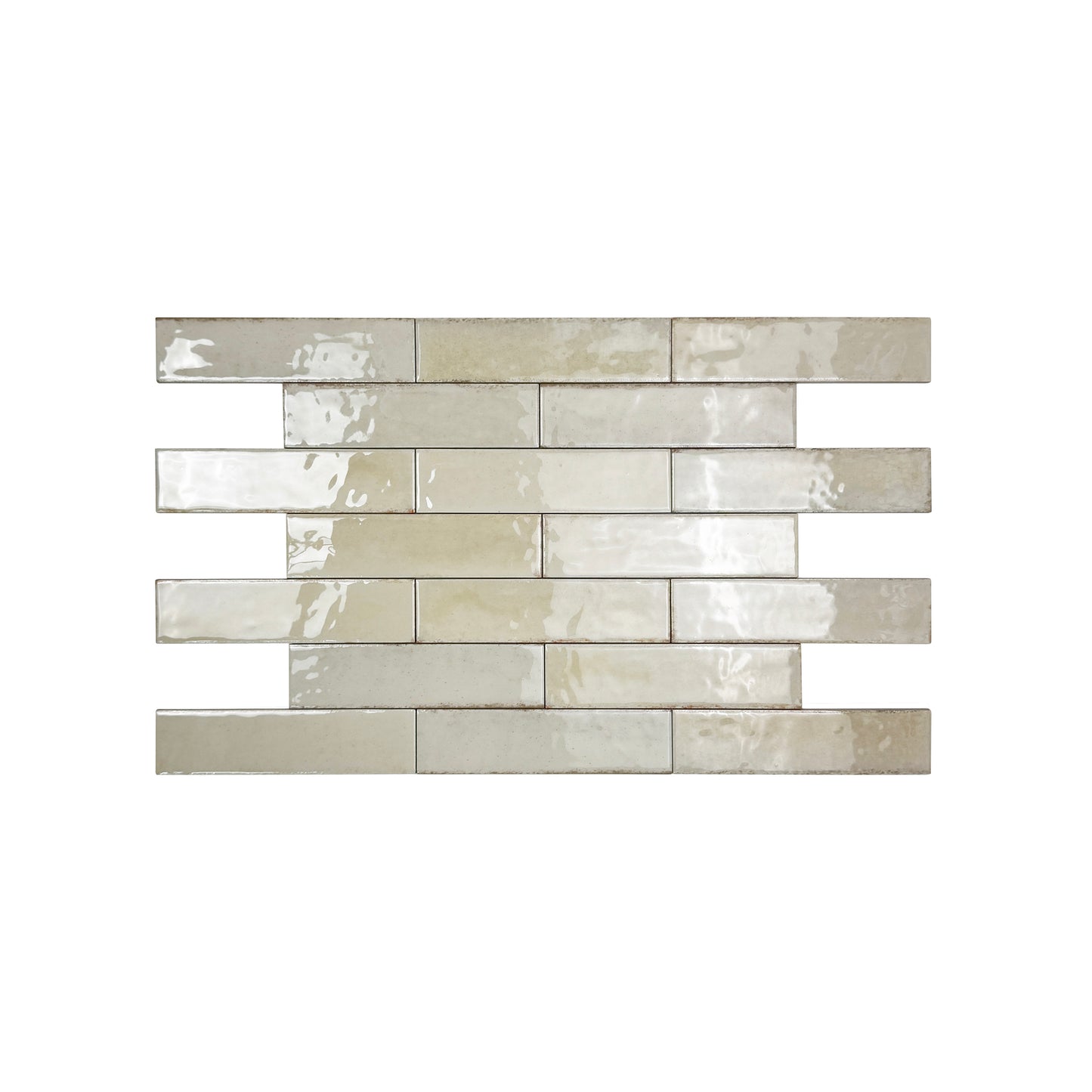 Himalayan Serenity Series Light Beige Glossy Porcelain Artisanal Tile