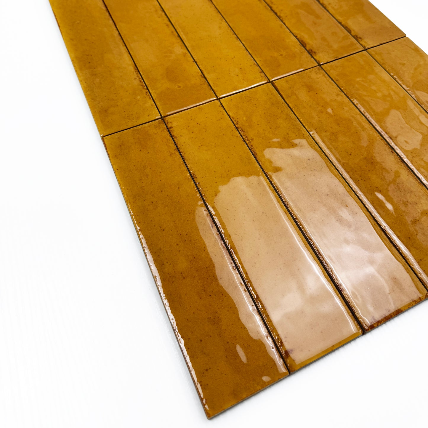 Himalayan Serenity Series Walnut Brown Glossy Porcelain Artisanal Tile