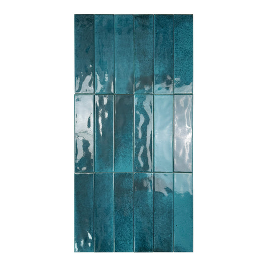 Lustre Vintage Pine Green Glossy Ceramic Artisanal Tile