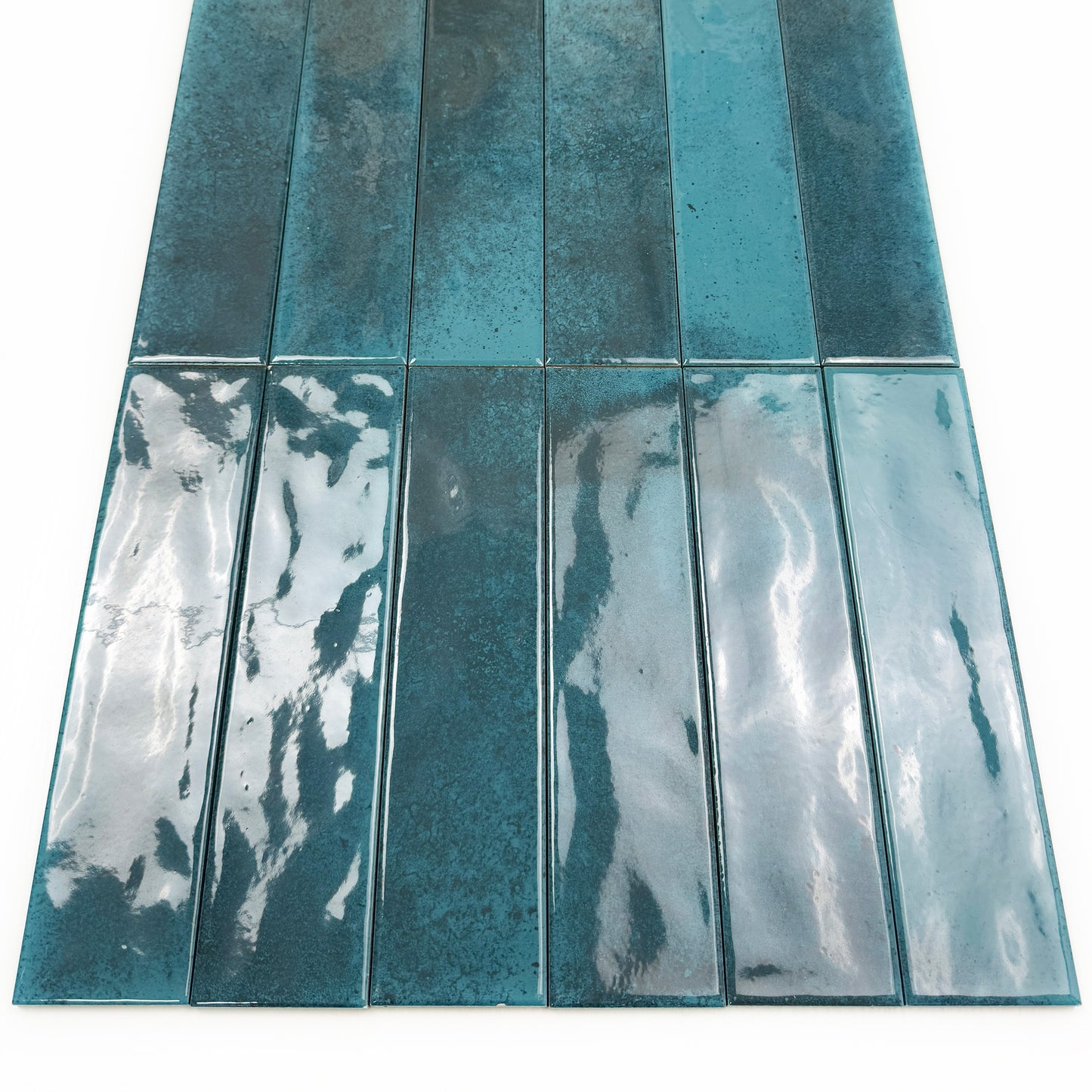 Lustre Vintage Pine Green Glossy Ceramic Artisanal Tile