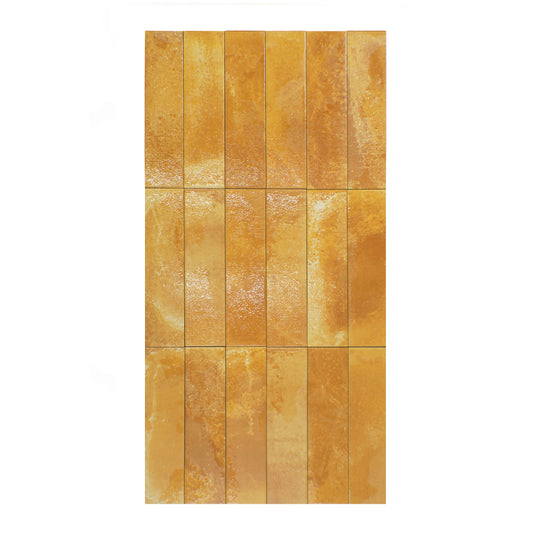 Lisbon Artisan Series Marigold Orange Matte Surface Porcelain Artisanal Tile