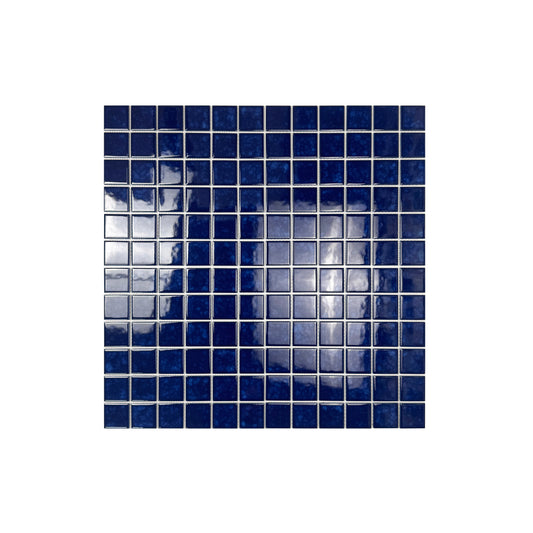 Midnight Splendor Series Oriental Blue Iced Flower Crystalline Glazed Porcelain Mosaic