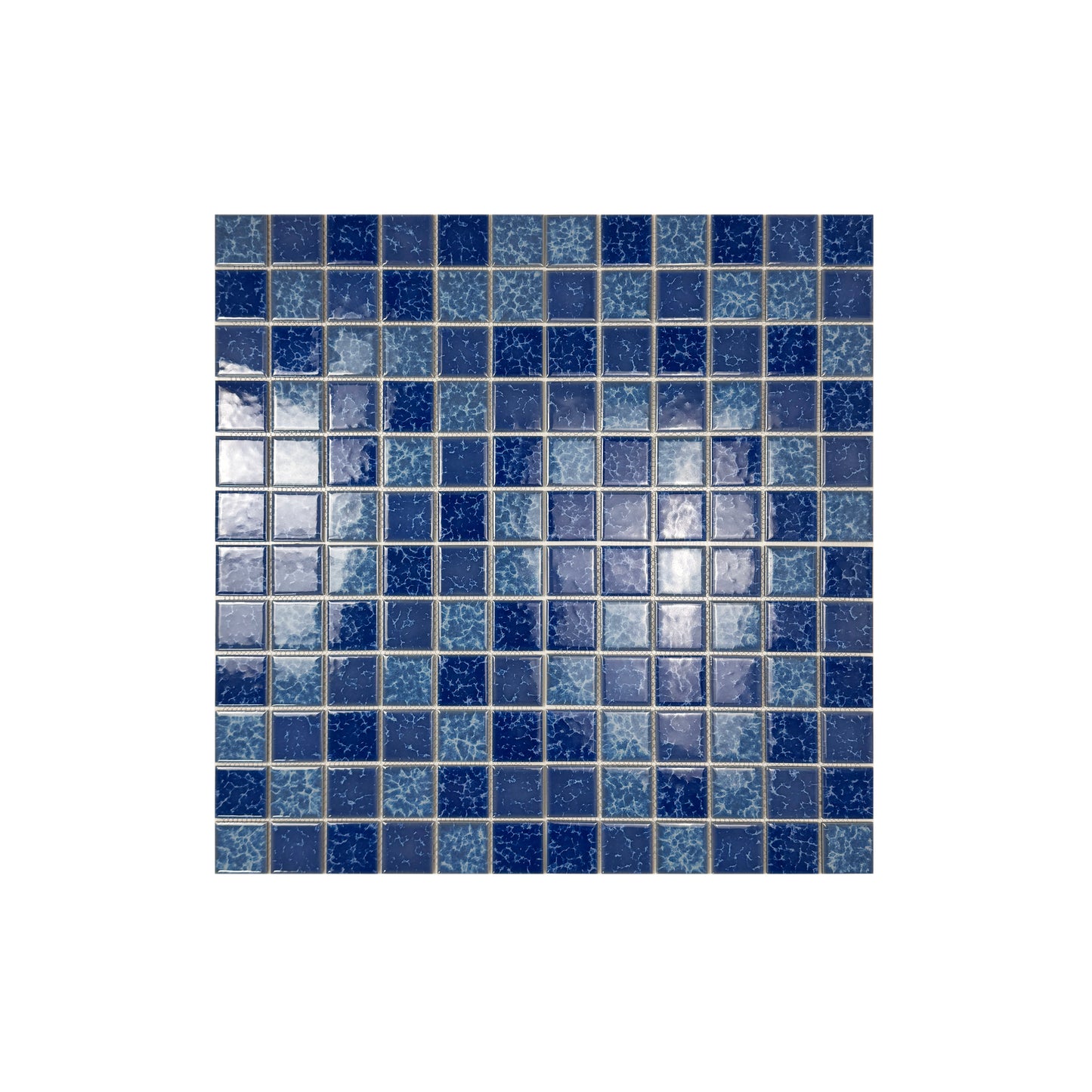Midnight Splendor Series Sky Blue & Ultra Marine Blue  Mixed Lightning Texture Crystalline Glazed Porcelain Mosaic