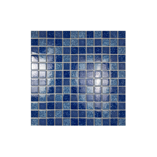 Midnight Splendor Series Sky Blue & Ultra Marine Blue  Mixed Lightning Texture Crystalline Glazed Porcelain Mosaic