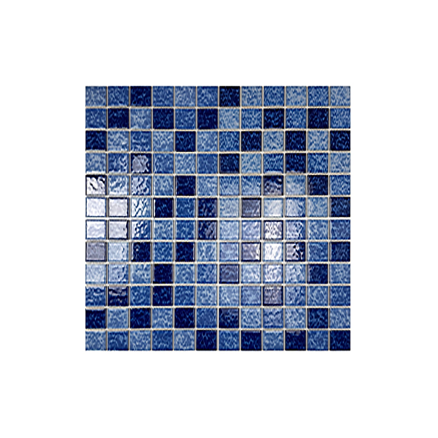 Midnight Splendor Series Sky Blue & Ultra Marine Blue & Navy Blue Mixed Lightning Texture Crystalline Glazed Porcelain Mosaic