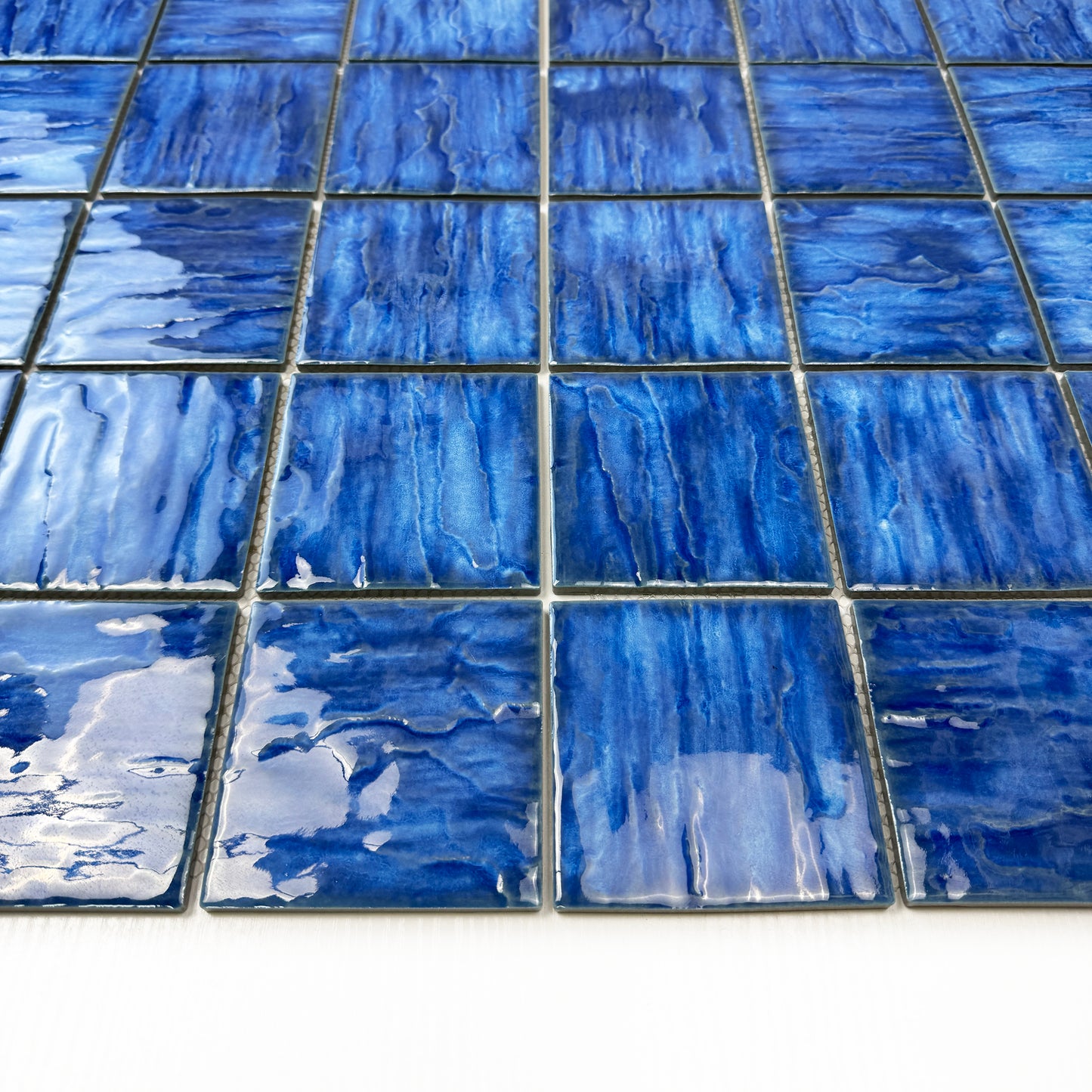 Serene Wave Baby Blue 3D Crystalline Glazed Porcelain Mosaic