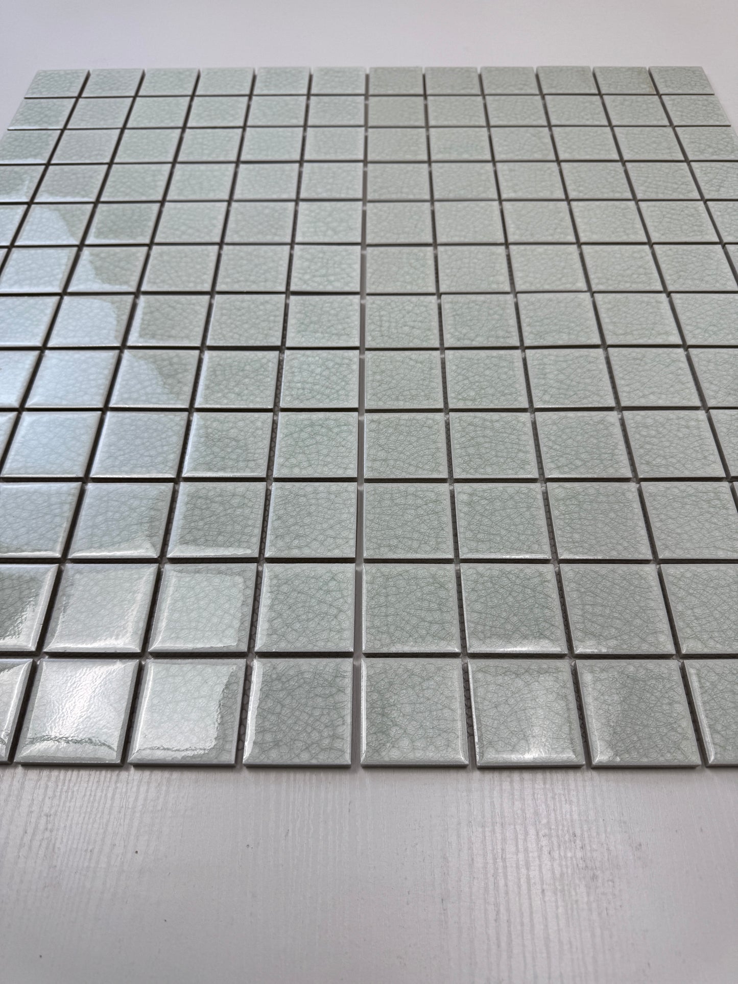 Oceanic Opal Series White Double Crackle Porcelain Mosaic