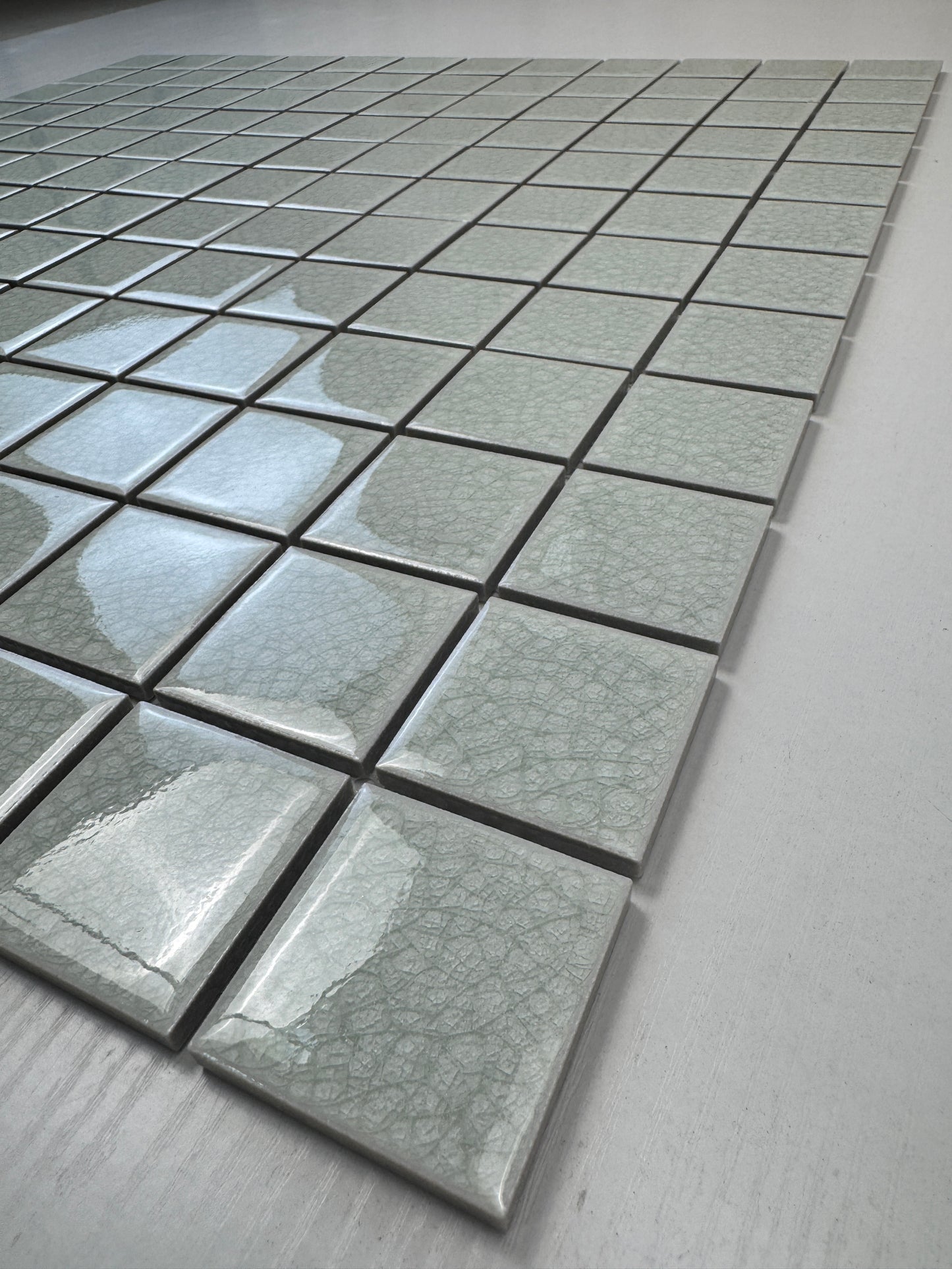 Oceanic Opal Series White Double Crackle Porcelain Mosaic