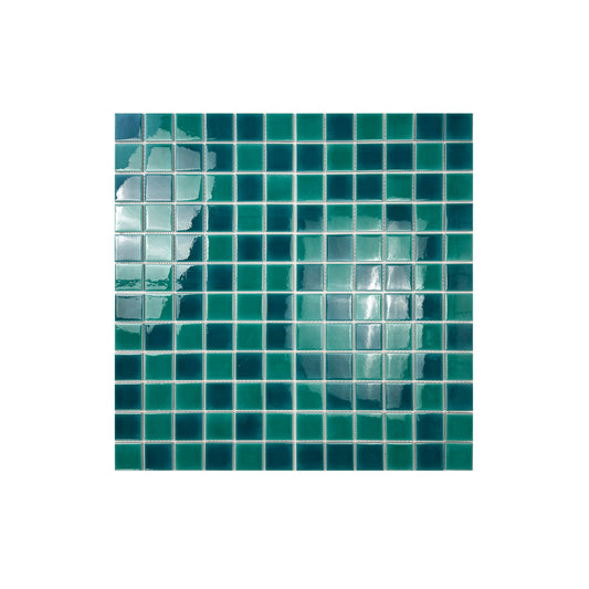 Oceanic Opal Series Tiffany Blue And Teal Blue Mixed Crackle Porcelain Mosaic
