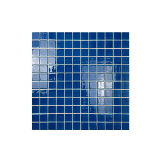 Oceanic Opal Series Ultra Marine Blue Crackle Porcelain Mosaic
