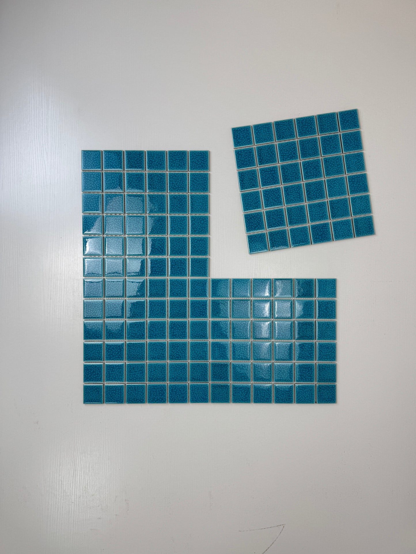 Oceanic Opal Series Tiffany Blue Convex Surface Crackle Porcelain Mosaic