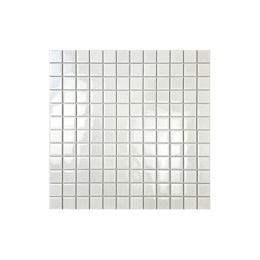 Oceanic Opal Series White Convex Surface Crackle Porcelain Mosaic