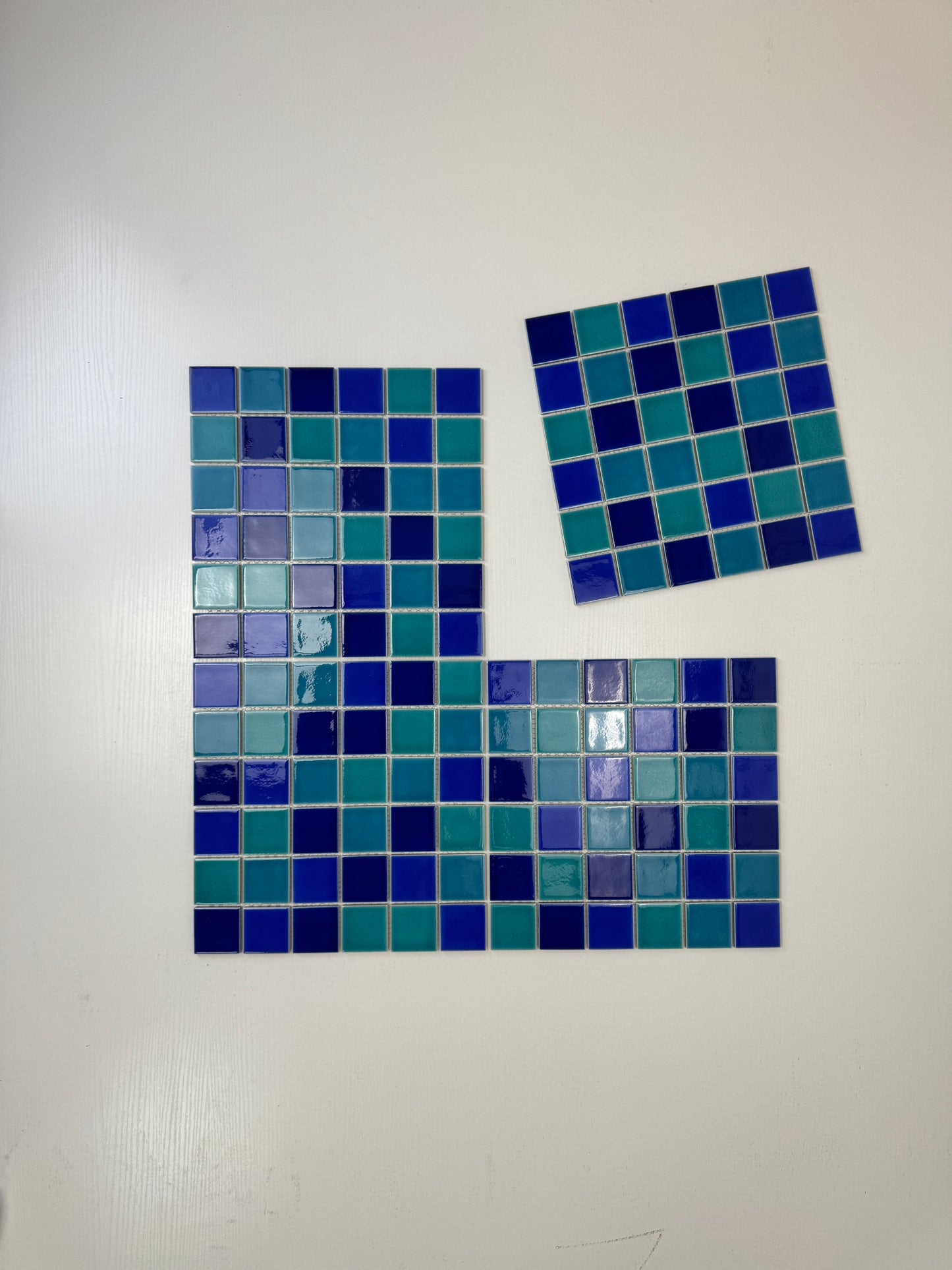 Oceanic Opal Series Tiffany Blue & Cyan Blue &Klein Blue & Indigo Blue Mixed Crackle Porcelain Mosaic