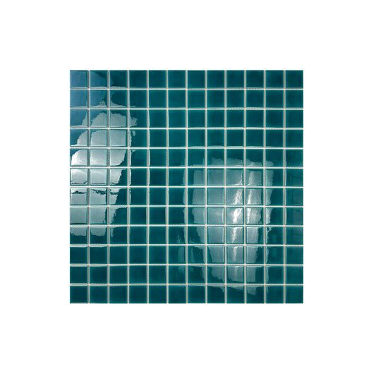 Oceanic Opal Series Teal Blue Crackle Porcelain Mosaic