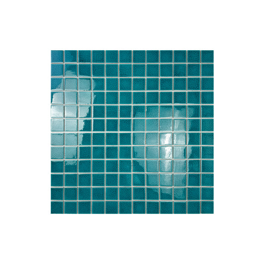 Oceanic Opal Series Tiffany Blue Double Crackle Porcelain Mosaic