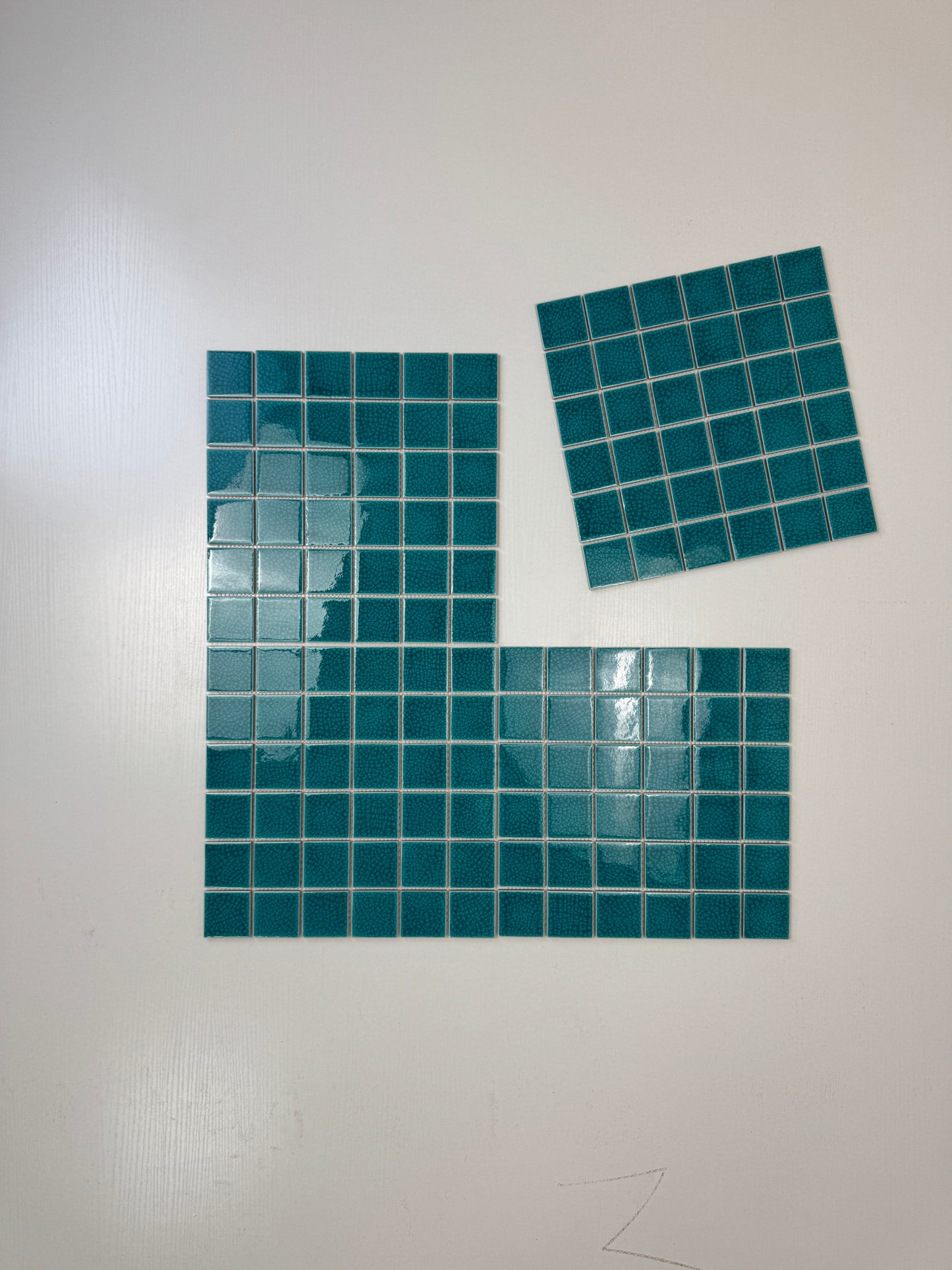 Oceanic Opal Series Tiffany Blue Double Crackle Porcelain Mosaic