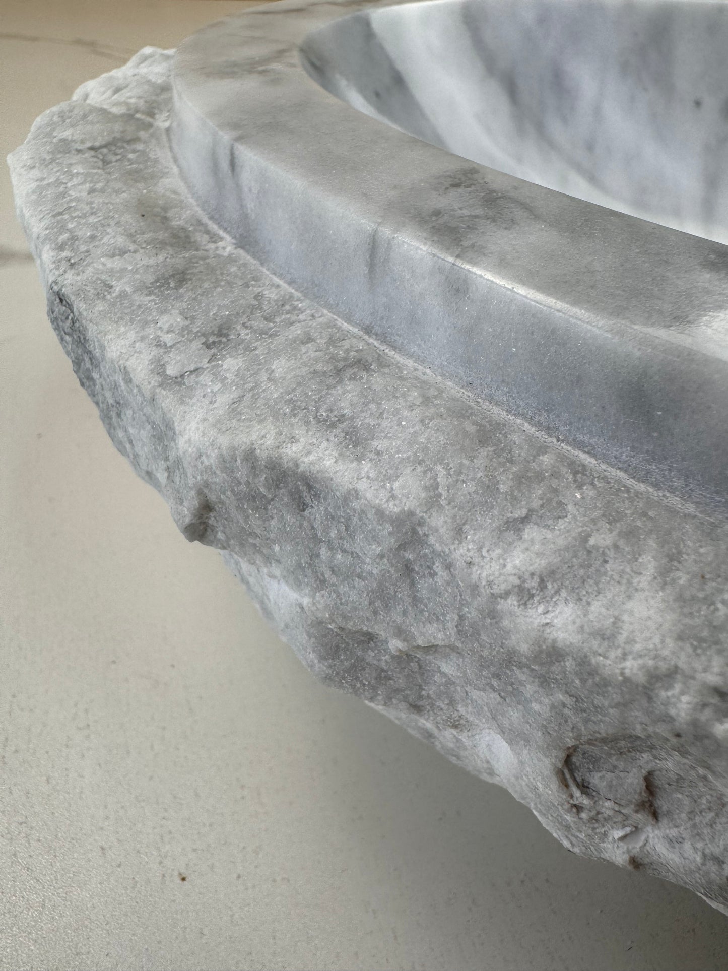 Marble Muse Carrara White Natural Surface Elliptical Shape Wash Basin