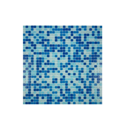Serene Spectrum Sky Blue & French Blue  & Navy Blue Mixed Hot Melt Glass Mosaic