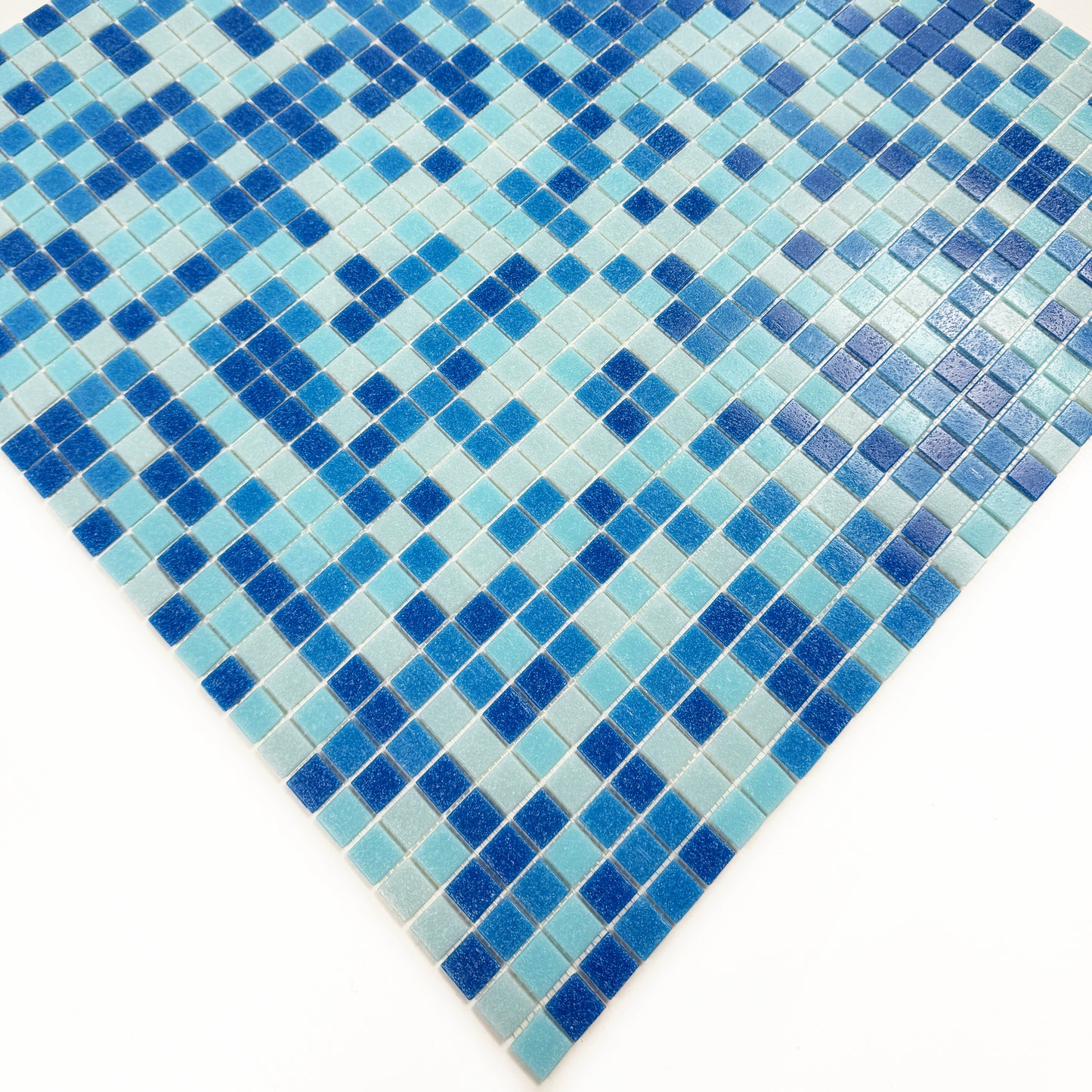Serene Spectrum Sky Blue & French Blue  & Navy Blue Mixed Hot Melt Glass Mosaic