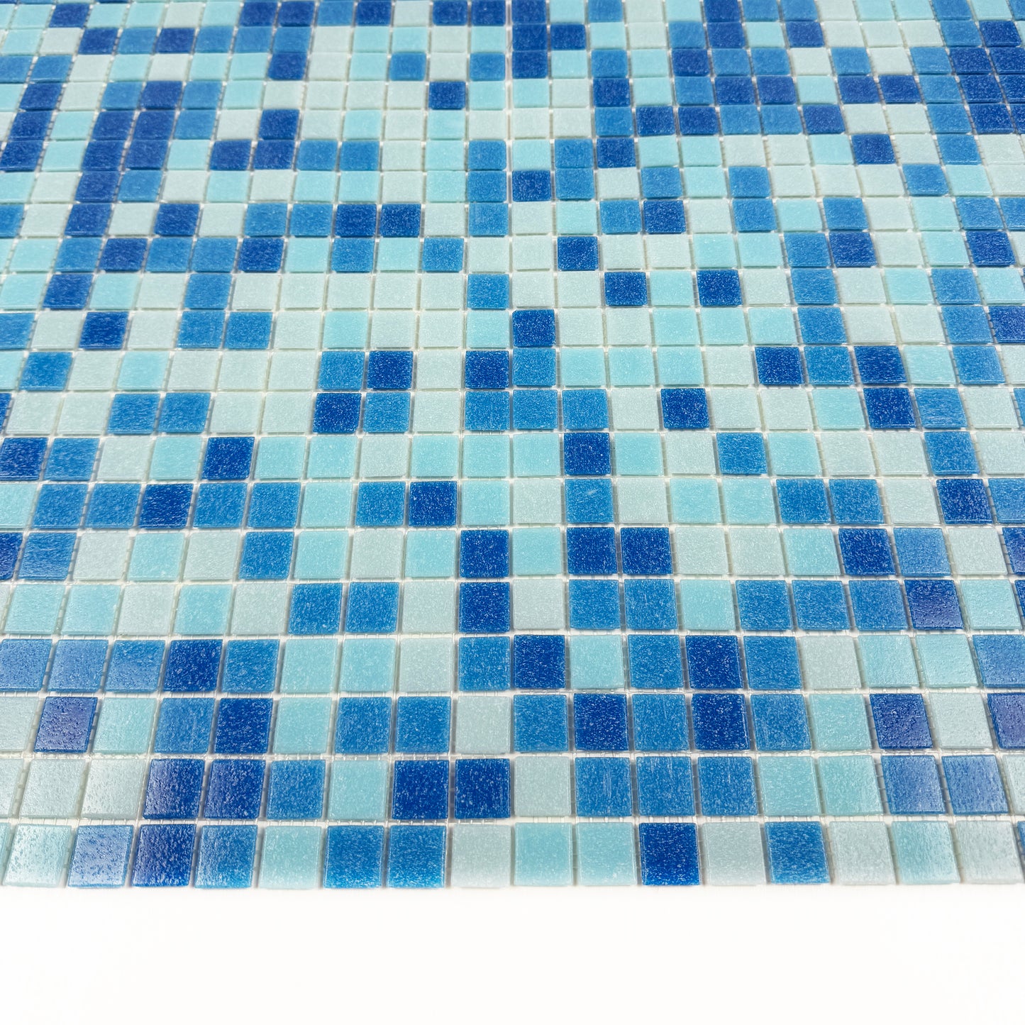 Serene Spectrum Sky Blue & French Blue  & Navy Blue Mixed Hot Melt Glass Mosaic