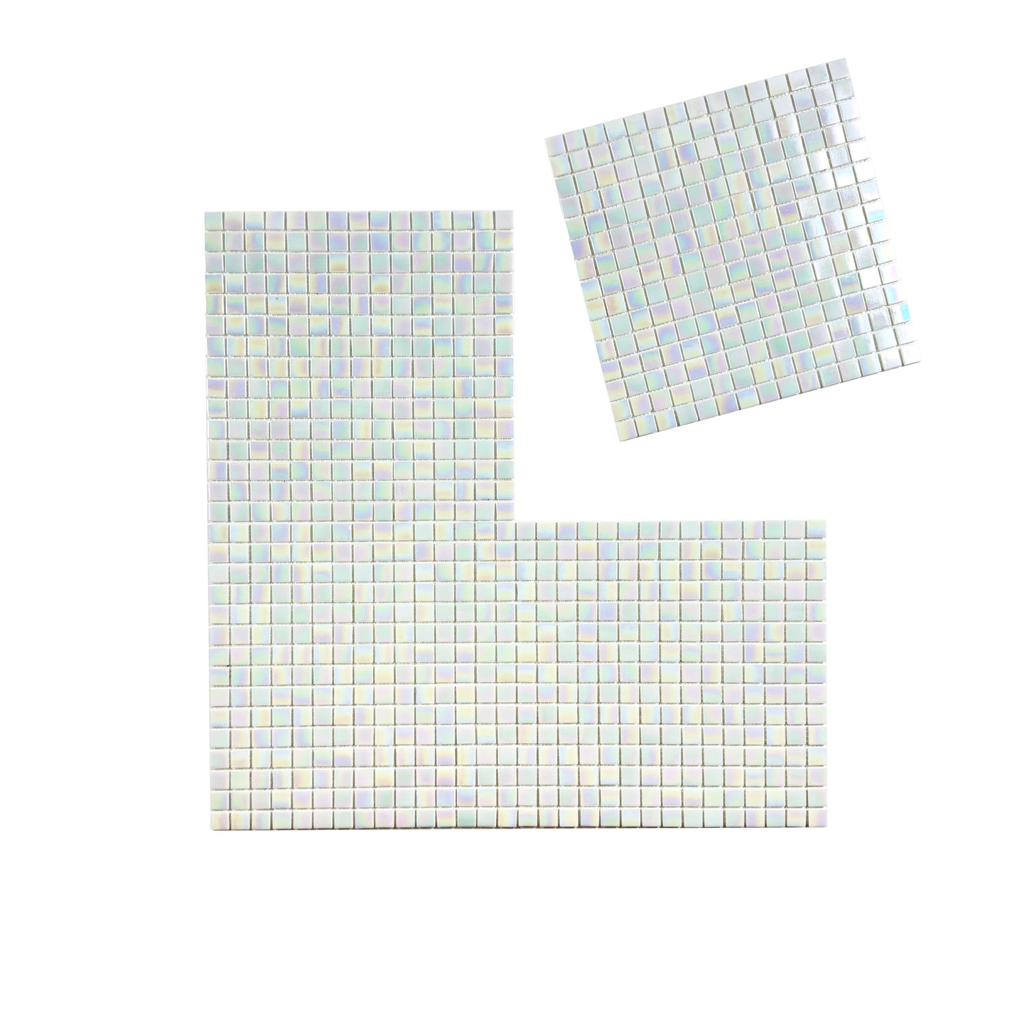 Glacial Artistry Series White Iridescent  Hot Melt Glass Mosaic
