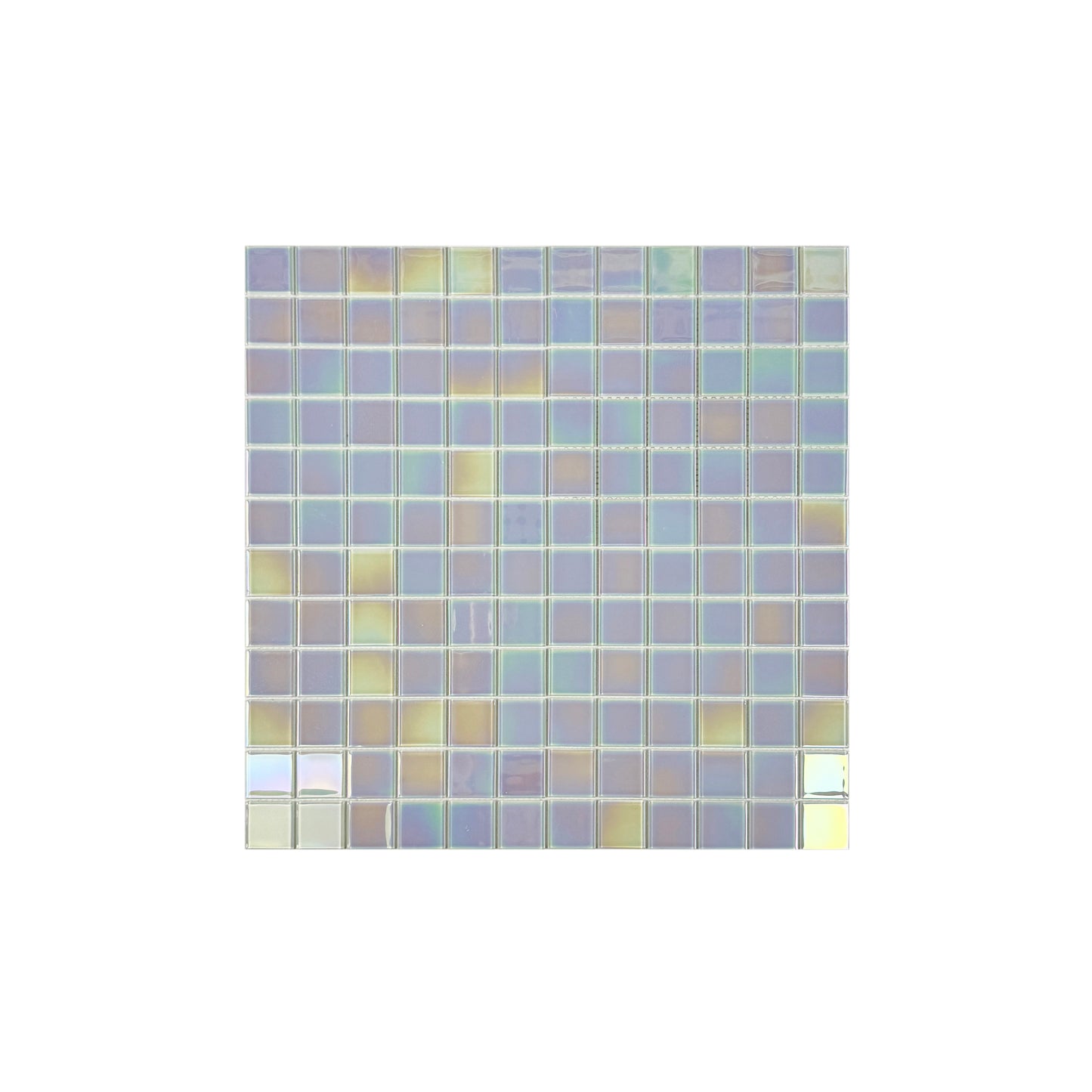 Crystal Cascade Series Smoke Blue & White Iridescent Mixed Crystal Glass Mosaic