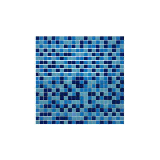 Aqua Blue & French Blue &Sapphire Blue Mixed Crystal Glass Mosaic