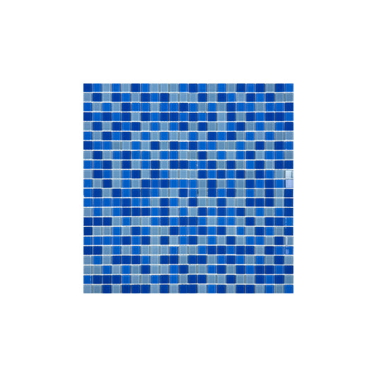 Baby Blue & Cobalt Blue & Navy Blue Mixed Crystal Glass Mosaic