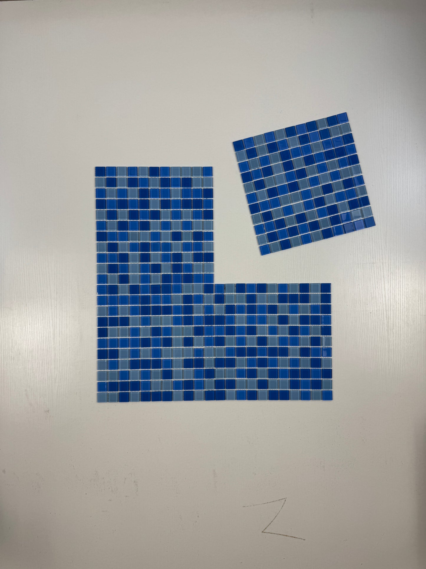 Baby Blue & Cobalt Blue & Navy Blue Mixed Crystal Glass Mosaic