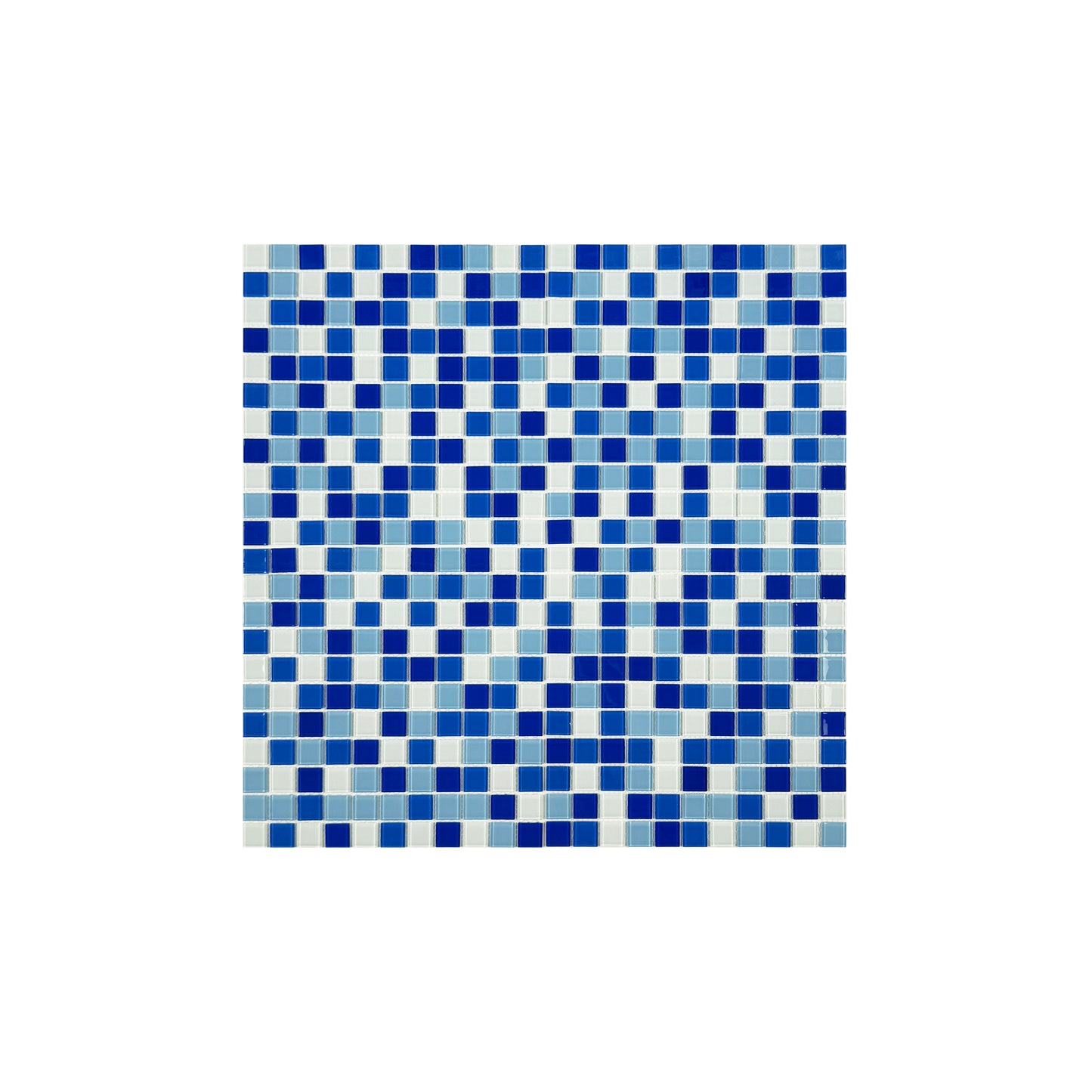 White & Sky Blue & French Blue & Navy Blue Mixed Crystal Glass Mosaic