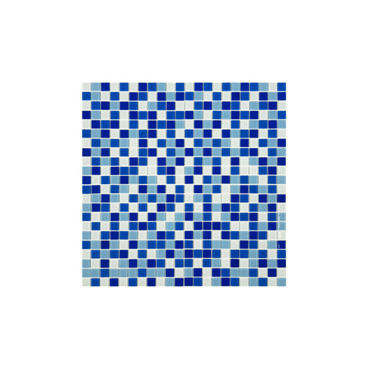 White & Sky Blue & French Blue & Navy Blue Mixed Crystal Glass Mosaic