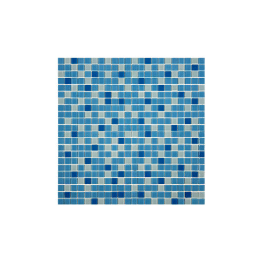 White & Baby Blue & Cobalt Blue Mixed  Crystal Glass Mosaic