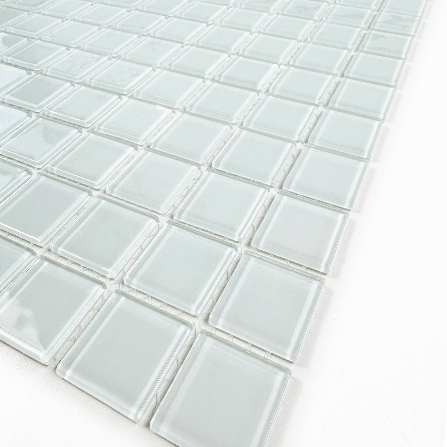 Azure Enchantment Series White Crystal Glass Mosaic