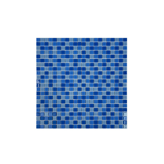 Sky Blue & French Blue & Cobalt Blue Mixed Crystal Glass Mosaic