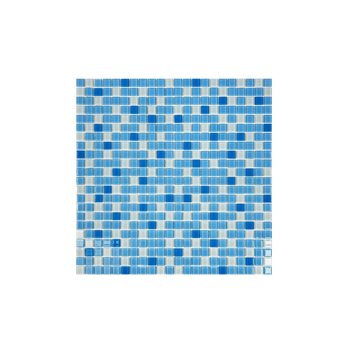 White & Sky Blue & French Blue Mixed Crystal Glass Mosaic