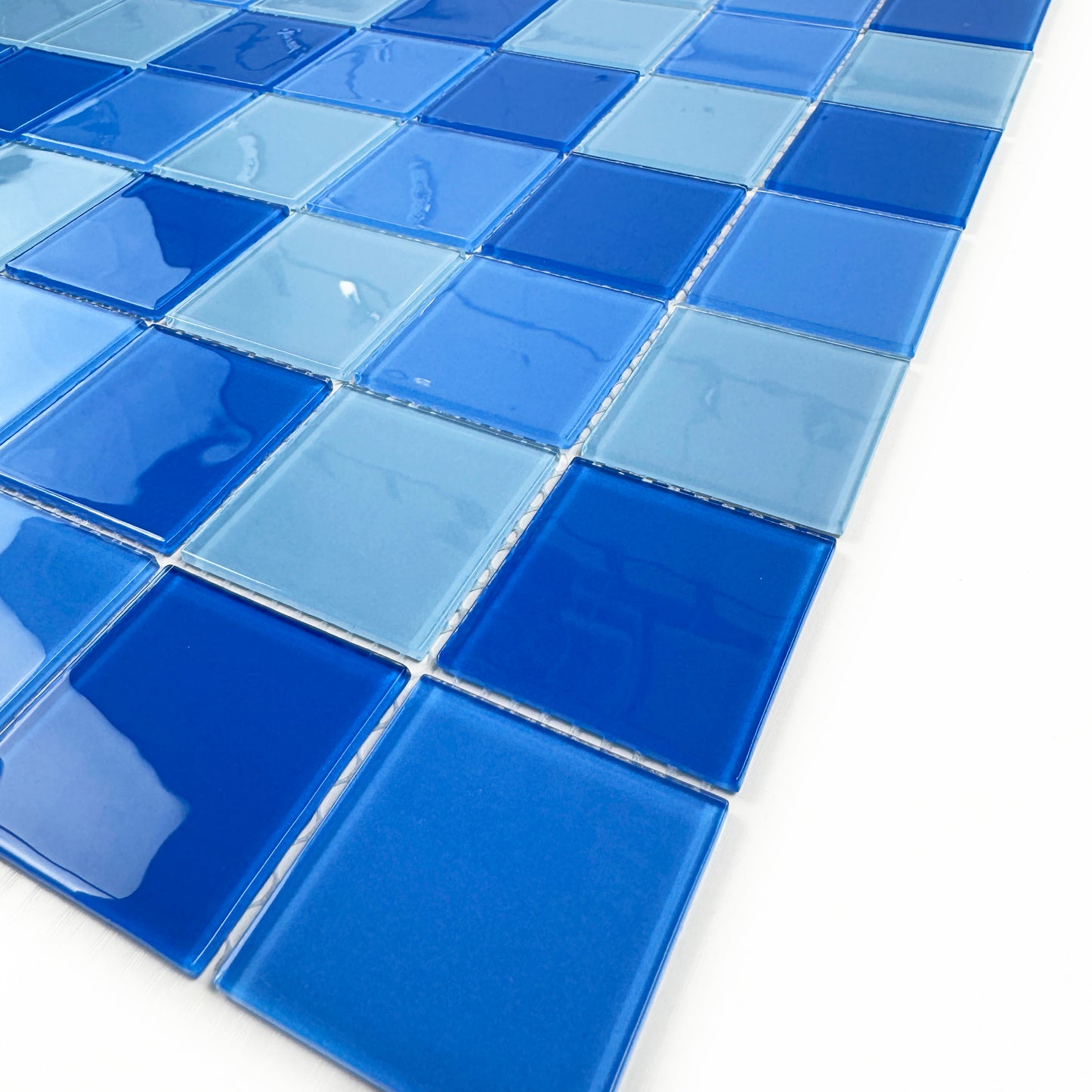 Sky Blue & French Blue & Light Blue Mixed Crystal Glass Mosaic