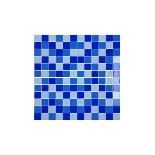 White & Sky Blue & French Blue &Navy Blue Mixed Crystal Glass Mosaic