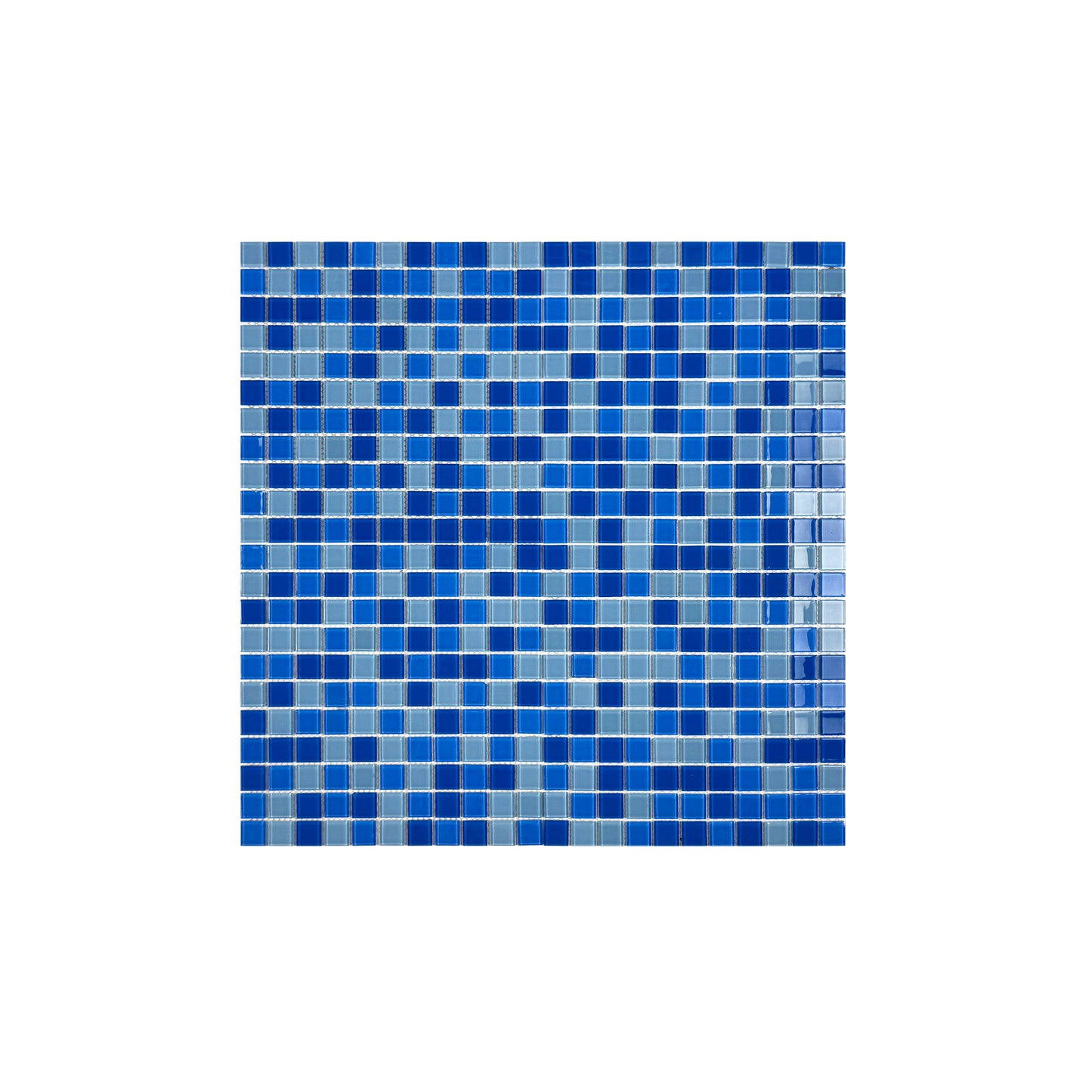 Series Baby Blue & French Blue & Cobalt Blue Mixed Crystal Glass Mosaic