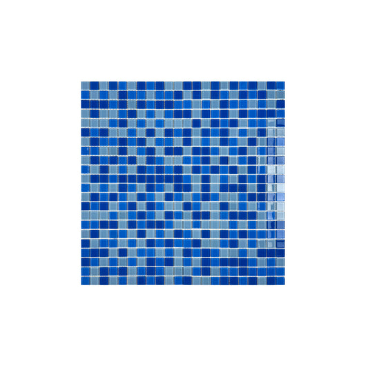 Series Baby Blue & French Blue & Cobalt Blue Mixed Crystal Glass Mosaic