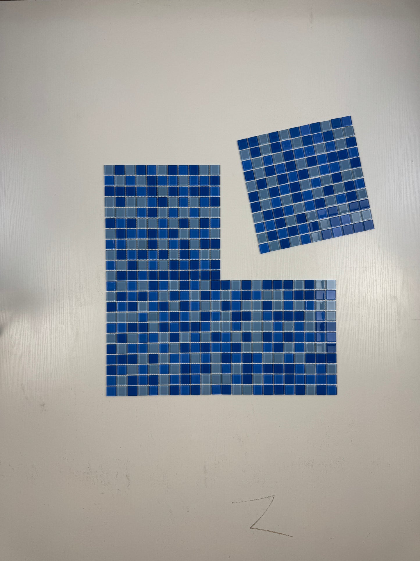Series Baby Blue & French Blue & Cobalt Blue Mixed Crystal Glass Mosaic
