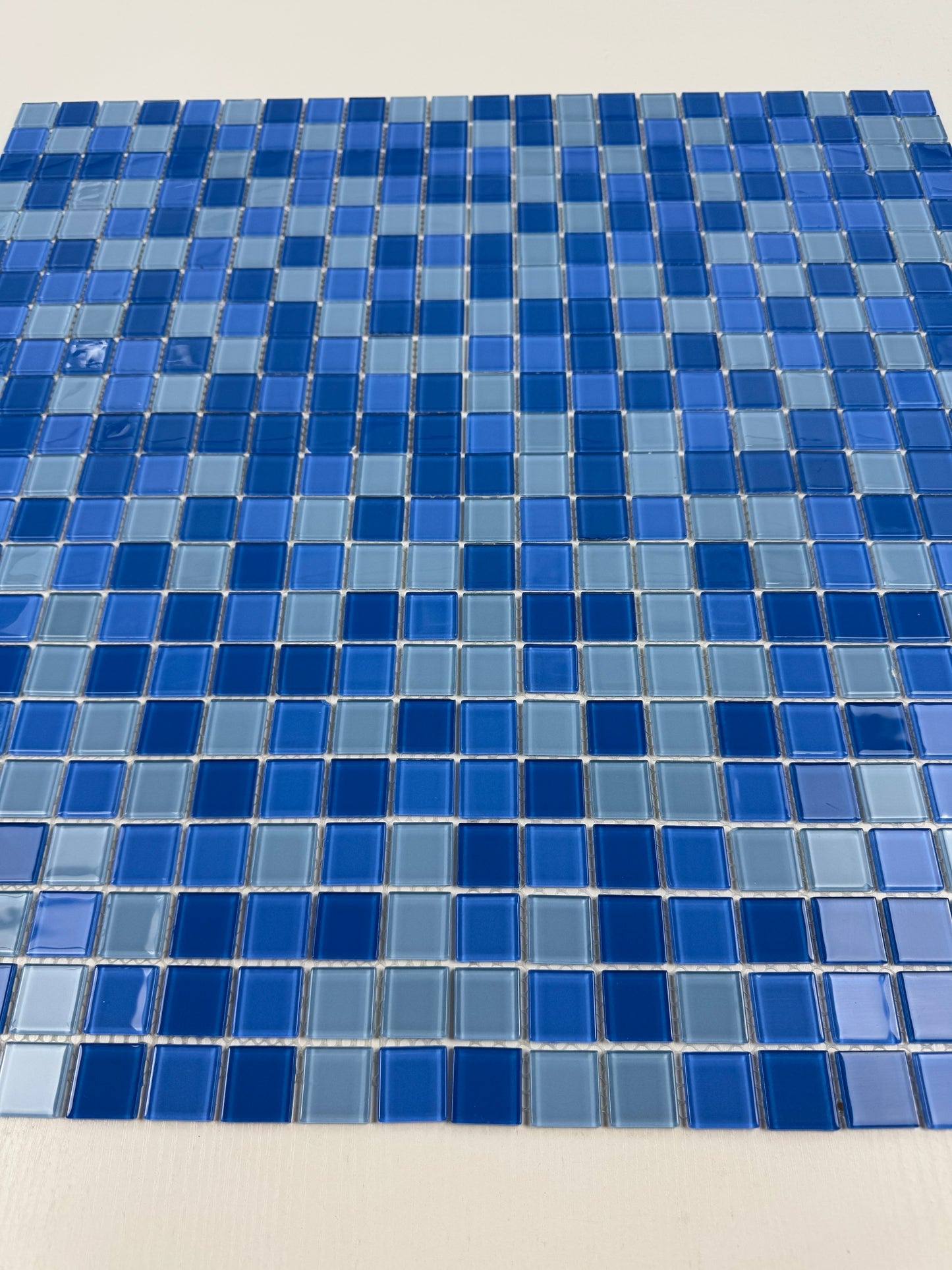 Series Baby Blue & French Blue & Cobalt Blue Mixed Crystal Glass Mosaic