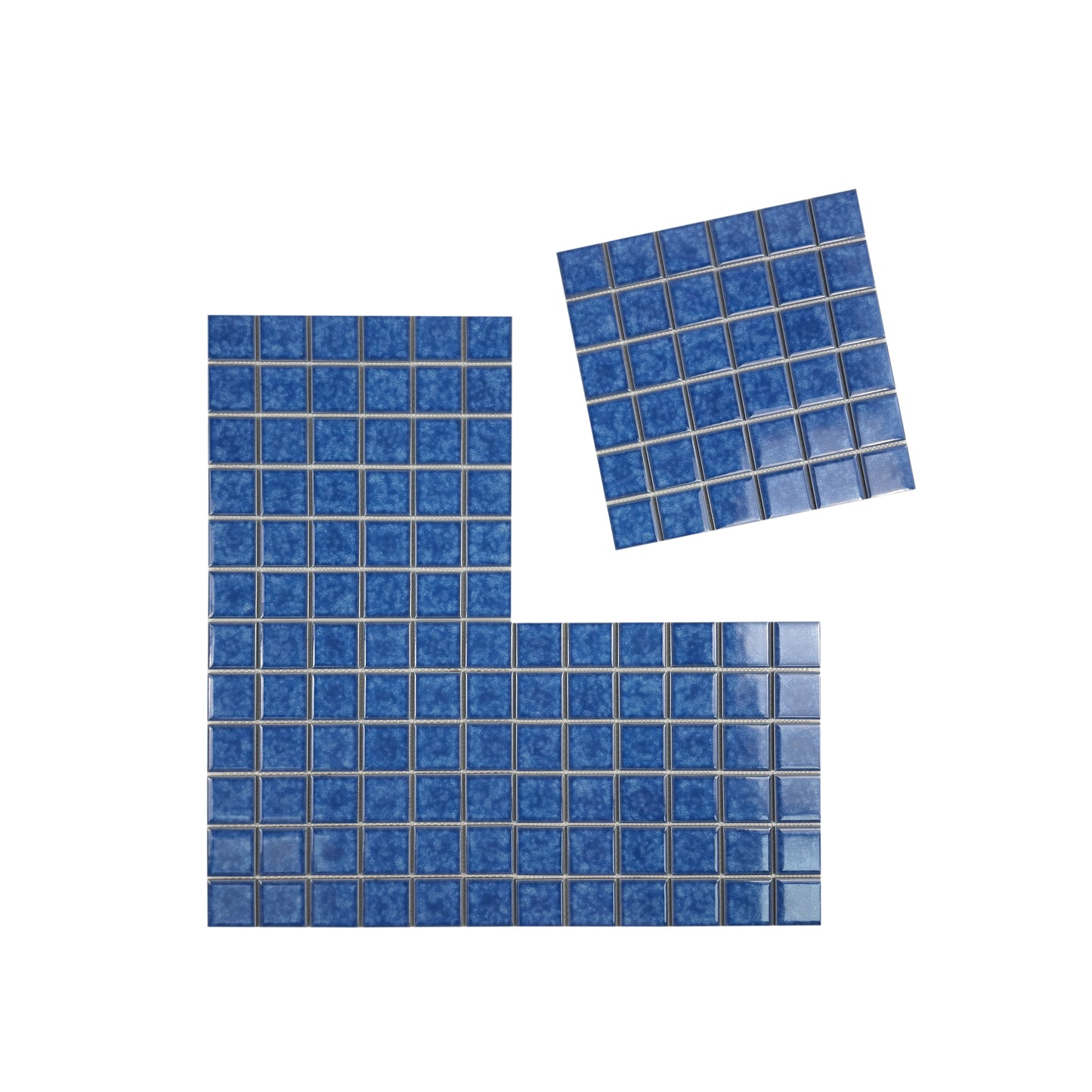 Midnight Splendor Series Ultra Marina Blue  Iced Flower Texture Crystalline Glazed Porcelain Mosaic