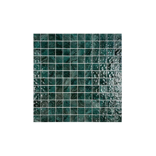 Serene Wave  emerald green natural gradient design Porcelain Mosaic