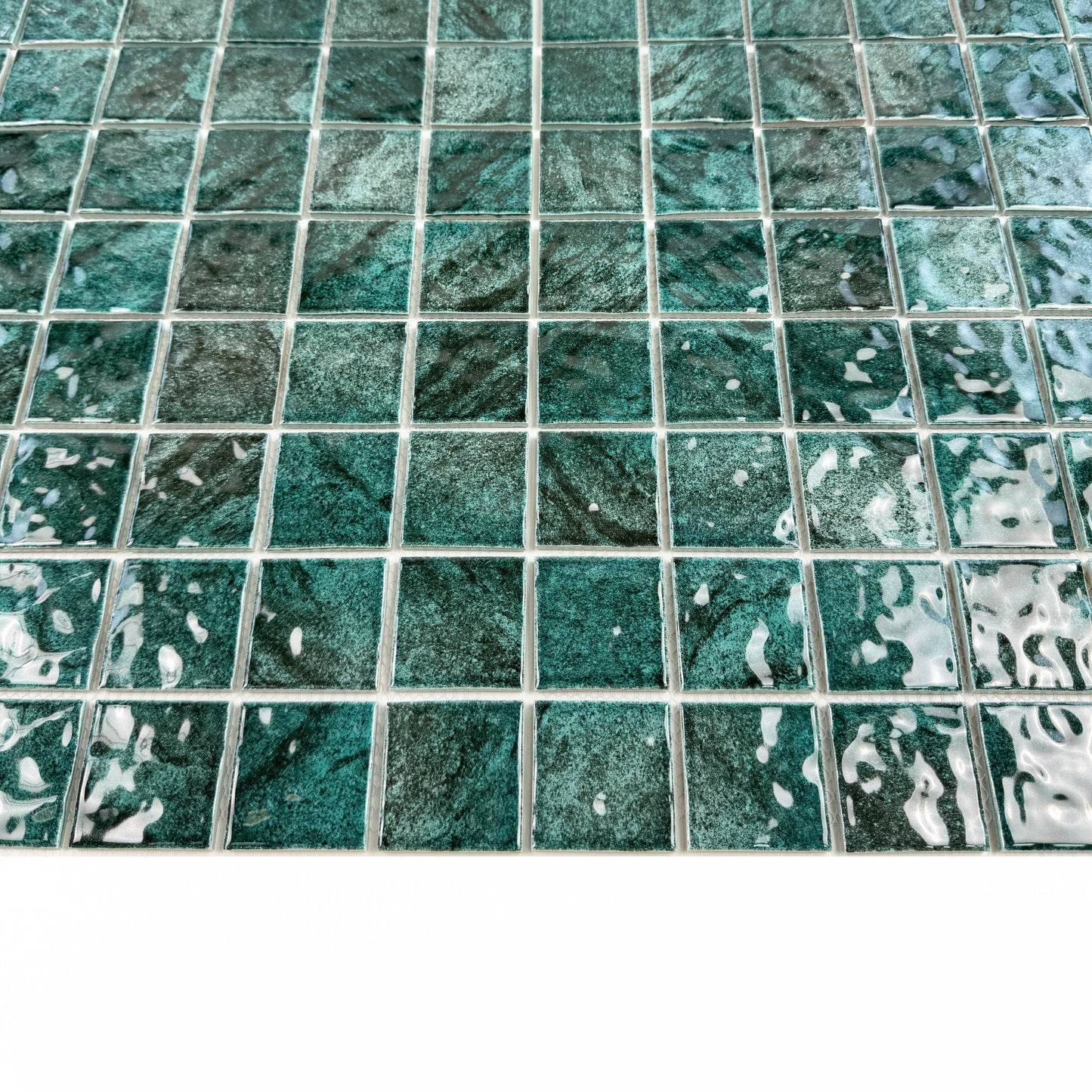 Serene Wave  emerald green natural gradient design Porcelain Mosaic