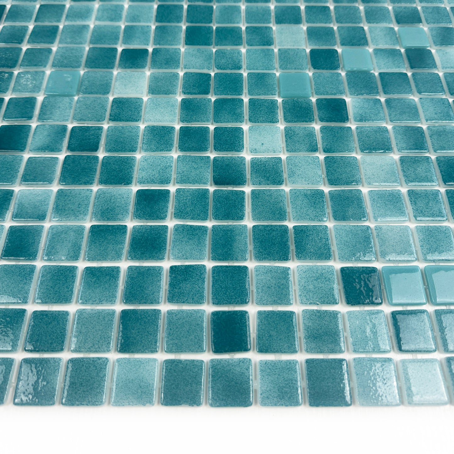 European Mosaic Series Forest Green & Flourescent Green Mixed Flourescent Glass Mosaic